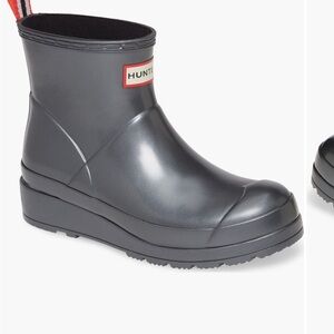 Hunter Charcoal Platform Rain Boots
